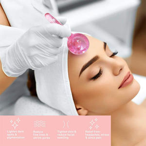 1個クリスタルアイスボールローラーフェイシャルマッサージアイスホッケービューティーアイフェイスマッサージャーグラスグリッターパウダースキンケアツール付き - Product Image 3