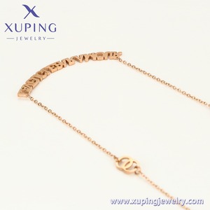 A00537790 XUPING Collana con Ciondolo in Acciaio Inossidabile Placcato Oro Rosa 14K con Testo "L'AVEUGLE PAR <span class=keywords><strong>AMOUR</strong></span>" Gioielli alla Moda - Product Image 5