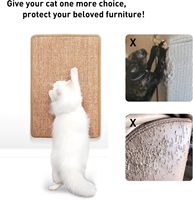 Tapis à gratter pour chat 23.6x15.7 pouces Tapis à gratter pour chat en sisal naturel avec ruban adhésif pour protéger les canapés et les tapis