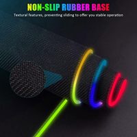 Tapis de souris de jeu rectangulaire imperméable avec base en caoutchouc antidérapante, éclairage LED RVB personnalisable et coloré