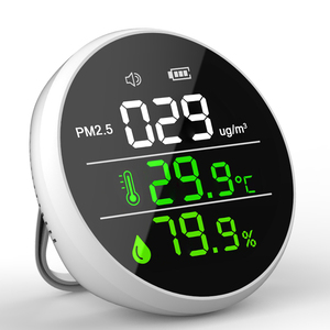 Détecteur de Qualité de l'Air Portable Mural avec Écran LED, Analyseur de Gaz et de Poussière PM2.5, Fonction Alarme On/Off, 200 mAh, ABS, OEM - Product Image 1