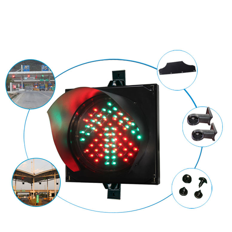 200mm ストップアンドゴーLED交通信号機（赤十字緑矢印一体型交通