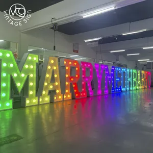 Outdoor Getallen Lichten Lichten Oplichten Feesttent Letters Bruiloft Gigantische Lettertype Gegalvaniseerd Metaal Grote Tent Letters Verhuur