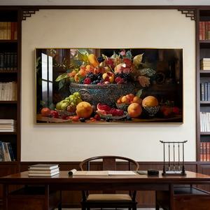 Cuadro Decorativo de Lujo para Sala de Estar, Pintura de Frutas y Cocina, Pintura en Porcelana de Cristal, Impresión Vertical Grande, Arte de Pared para Comedor con LED - Product Image 6