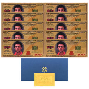 Billets de banque souvenirs en plastique plaqué or de 100 dollars américains, Luigi Nicholas <span class=keywords><strong>Mangione</strong></span> - Product Image 1