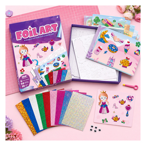 Kit de pintura con lámina de dinosaurio jurásico, tarjetas holográficas EVA, juguete artesanal de aprendizaje temprano, regalo de cumpleaños para niños pequeños - Product Image 4
