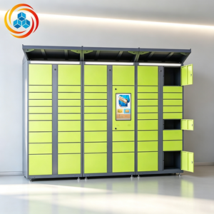 Système de casier à colis intelligent en métal assemblé pour l'extérieur, avec serrure électronique, 18 compartiments, robuste et durable - Product Image 1