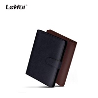 Agenda classeur en cuir noir, bloc-notes, classeur, reliure à la main, 100 Pages, 8.5 pouces, feuilles mobiles, pour planificateur hebdomadaire, Agenda, classeur
