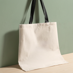 Sac fourre-tout en toile de coton réutilisable et écologique avec longue corde/cordon de serrage, durable, pour le shopping quotidien, les mariages et les expositions, OEM en gros - Product Image 1