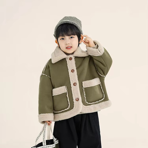 Vêtements pour enfants, veste en polaire pour garçons pour l'<span class=keywords><strong>hiver</strong></span>, enfants de petite et moyenne taille, veste en polaire à simple boutonnage - Product Image 1