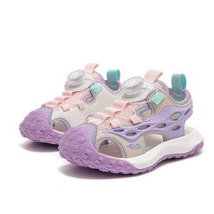 Yeni varış 2025 sevimli pembe sandalet resimleri çocuk kız ayakkabı yürümeye başlayan okula geri hızlı dantel kapalı burunlu güvenlik ayakkabıları 28-39 - Product Image 1