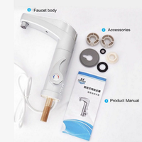 Robinet de salle de bain électrique simple en laiton avec affichage numérique LED, chauffe-eau instantané intelligent et automatique sans réservoir