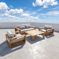 Ensemble de meubles d'extérieur en teck, table et chaises de jardin pour villa, parc, hôtel, sièges d'extérieur