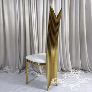 Sedie per Matrimoni Dorate Lucide, Arredamento per Eventi con Cuscini in Velluto, Mobili in Vendita - Product Image 3