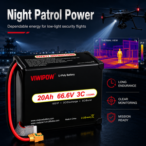 Batterie de drone au lithium-ion semi-solide VIWIPOW à haute densité énergétique personnalisée, 20Ah 18s 3C 320wh/kg pour drone UAV - Product Image 2
