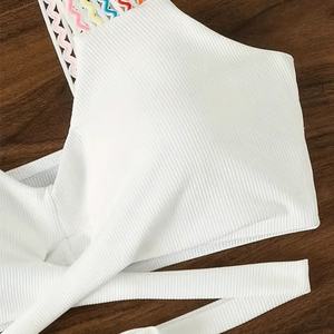 Traje de Baño Bikini de Cintura Alta para Mujer, Diseño Personalizado 2024, Estampado de Plátano, Conjunto de Dos Piezas - Product Image 3