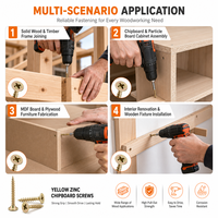 Assortiment de vis pour aggloméré 405 pièces, en acier au carbone zingué jaune, haute qualité, coffret d'outils