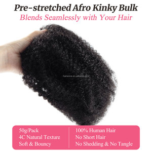 ANNA Cabello Humano 100% Preestirado para Trenzas Kinky Twist 50g Extensiones de Cabello Humano al por Mayor para Locs - Product Image 3