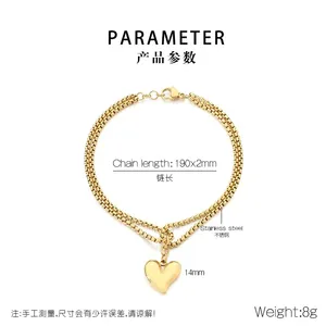 สร้อยข้อมือชุบทอง18K ทำจากสแตนเลสสตีลกันน้ำจี้เครื่องรางสำหรับผู้หญิงของขวัญงานปาร์ตี้ - Product Image 6