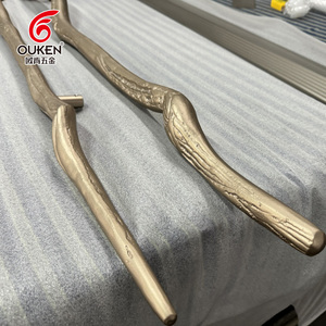 Manija de Puerta Larga de Latón <span class=keywords><strong>Dorado</strong></span> Antiguo para Entrada Principal, Tirador de Lujo para Puerta Corredera Frontal de Hotel o Villa - Product Image 4