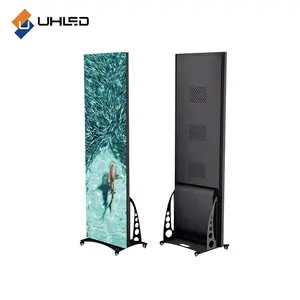 Indoor UHLED Movable Led Poster Screen P2.5 4G WIFI Wireless Full Color HD Advertising Led Poster Video Display Screen