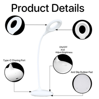Lampe de table LED rechargeable sans fil à commande tactile, lumière ambrée, 1800 mAh, 3 niveaux de luminosité, design moderne, vente chaude
