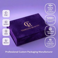 Boîte à livre magnétique en velours violet sur mesure de luxe avec logo en feuille d'or pour bijouterie, coffret cadeau, marché américain, nouveau design