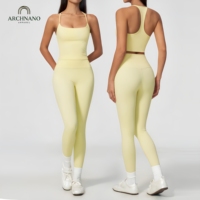 ARCHNANO Ensemble de yoga 2 pièces dos nageur pour femme, tenue de fitness et de Pilates ultra douce, vêtements de sport en nylon avec logo personnalisé