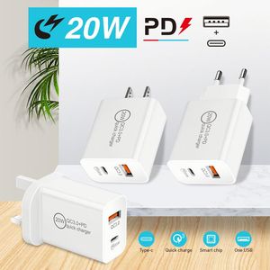 Best Selling US/EU/UK Charger 20W PD Quick Charge High Speed Type A+C Port <b>USB</b>-C Charger Fast Charger - Product Image 2