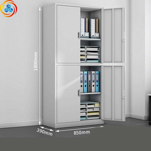 Modern <b>Lockable</b> Knock-down Metal 4-door Filing <b>Cabinet</b> with Adjustable Shelves for Office Bedroom and Warehouse <b>Storage</b> - Product Image 2