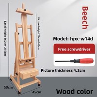 Chevalet de peinture en bois de hêtre double usage avec tiroir, chevalet d'art pliable sur pied pour étudiants, utilisation en studio de peinture à l'huile