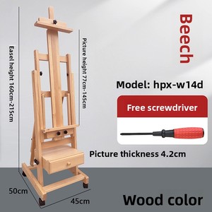 Caballete de pintura de madera de haya de doble propósito con cajón, caballete de arte plegable de pie para estudiantes, uso en estudio de pintura al óleo - Product Image 6