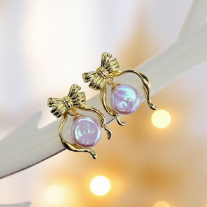 อุปกรณ์ทำเครื่องประดับมุก DIY ตัวเรือนเงินแท้ S925 สำหรับใส่ลูกปัดขนาด 8-9 มม. ต่างหูเงินแฟชั่น รุ่น 22552DIY - Product Image 2