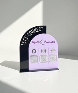 Letrero de acrílico con código QR para pequeños negocios, soporte de pago por escaneo, señalización para redes sociales, letrero para vendedores, menú de salón, logotipo de lujo - Product Image 3