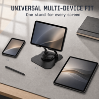 Support de bureau réglable pour ordinateur portable 15 pouces avec logo personnalisé, base rotative à 360° en aluminium, support de tablette pour bureau