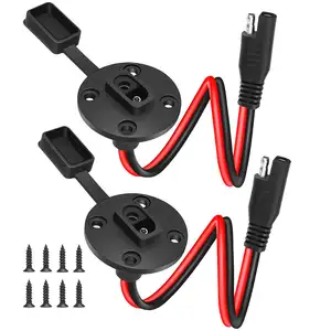 12AWG SAE Steckdose Seitenwand anschluss SAE Quick Connect Solar panel Unterputz-Stecker 2-poliges SAE-Kabel mit 8 Schrauben für S.