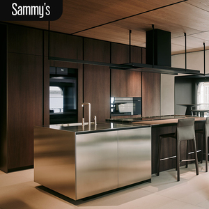 Ensemble d'accessoires pour armoires de cuisine modulaires personnalisées avec portes en bois massif en verre stratifié, finition blanche, design moderne - Cucina Completa - Product Image 1