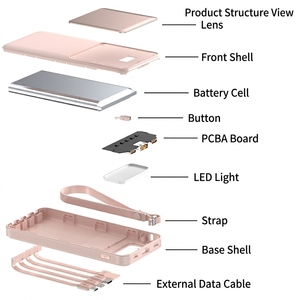 Banco de Energía de 10000 mAh, 22.5 W, Carga Rápida PD, 4 Cables, Pantalla LED, USB Tipo C, Batería de Litio-Polímero, Enchufe Universal, Uso en Exteriores - Product Image 2
