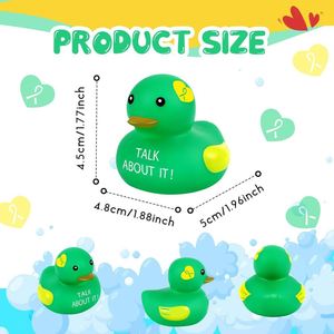 Pato de Vinilo con Cinta Verde para Concientización sobre la Salud Mental, Regalo de Plástico para Recaudación de Fondos, para Amigos y Colegas - Product Image 4