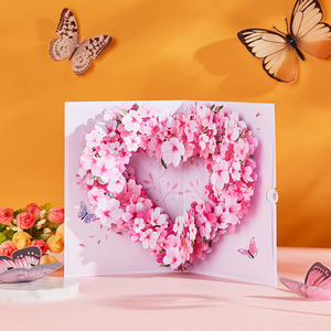 Biglietto d'Auguri 3D Pop-Up a Forma di Cuore per San Valentino, Stile Europeo per Esprimere Sentimenti, Carta Stampata con Finitura Opaca - Product Image 2