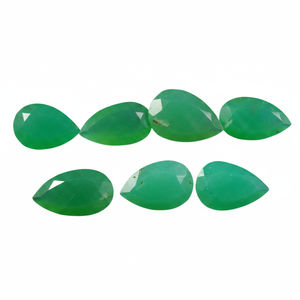 Pierre précieuse en chrysoprase naturelle taillée en poire à facettes, 15x10x5.50 MM, vertes, pour la fabrication de bijoux DIY, qualité supérieure, troisième qualité, vente en gros - Product Image 2