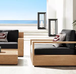 Đồ Nội Thất Ngoài Trời Bằng Gỗ Tếch Hiện Đại Có Đệm Bộ Sofa Giường Ngủ Cho Khách Sạn Sân Trong - Product Image 1