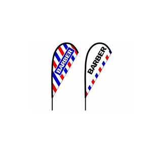 Tela publicitaria barata de la pluma <span class=keywords><strong>del</strong></span> poliéster que vuela la bandera de encargo de la bandera <span class=keywords><strong>del</strong></span> peluquero de la <span class=keywords><strong>playa</strong></span> - Product Image 2