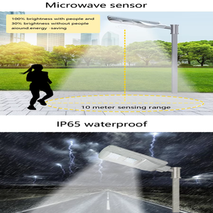 ไฟถนนโซลาร์เซลล์ LED อลูมิเนียม 200W IP65 กันน้ำ สำหรับภายนอกอาคาร โมดูลแสงสว่าง 5000K แสงเดย์ไลท์ ใช้งานได้ 12 ชั่วโมง - Product Image 5