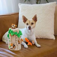 Ensemble de jouets personnalisables pour animaux de compagnie : jouet sonore en peluche pour chien, modèle écureuil caché dans un arbre, pour petits chiens