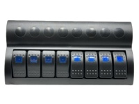 Panneau de commutation à 8 voies de haute qualité avec interrupteur à bascule et indicateur LED rouge et bleu, disjoncteur pour applications marines et automobiles