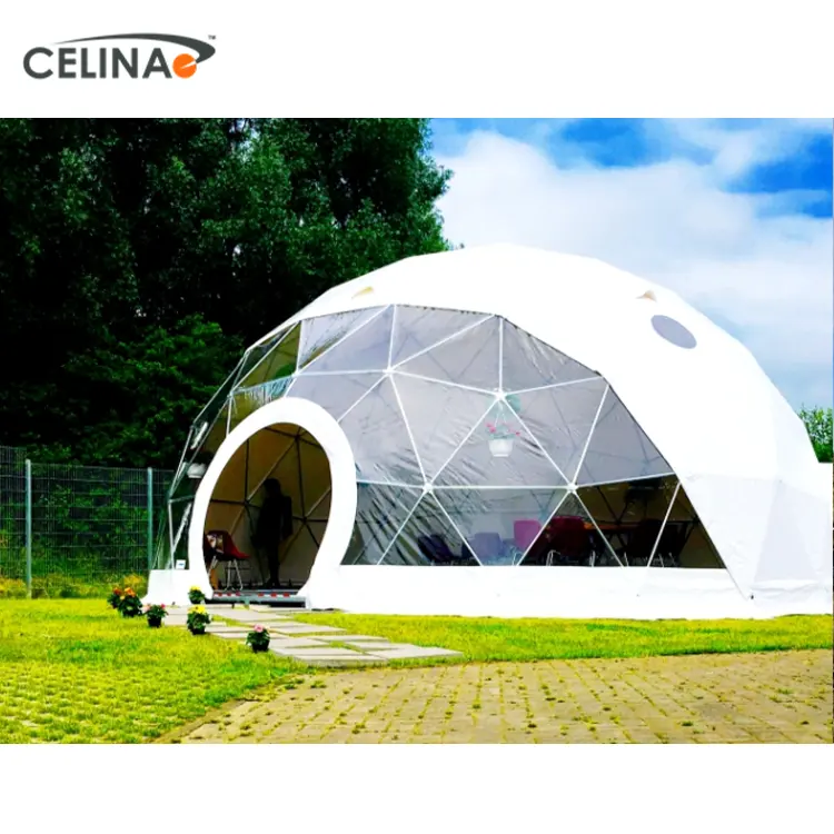 Tenda a cupola impermeabile in tessuto PVC a doppio rivestimento con rivestimento in PVC impermeabile igloo glamping