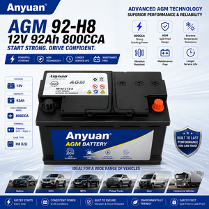 Batería de <span class=keywords><strong>Coche</strong></span> AGM de 12V 92Ah 800CCA H8 DIN LN5, Libre de Mantenimiento, Grupo 49, <span class=keywords><strong>Precio</strong></span> de Fábrica - Product Image 3
