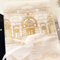 Suite d'invitation de mariage sur mesure papier vélin feuille d'or lieu unique enveloppe de velours de luxe personnalisée papeterie de mariage