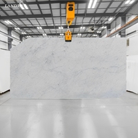 Landerstone Bianco Carrara Dalle de marbre pour mur et table dans la salle de bain Cuisine Nature Stone Carrara Dalle de marbre blanc